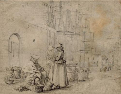 Gerard ter Borch the Younger Market in Haarlem Norge oil painting art